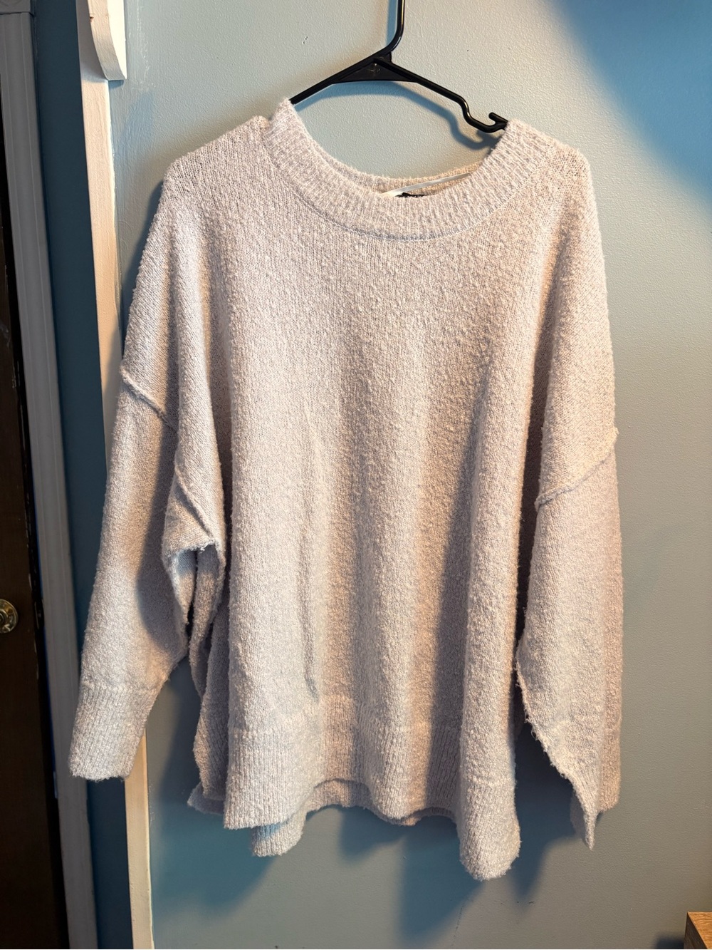 torrid light blue Textured Oversized Crewneck Sweater